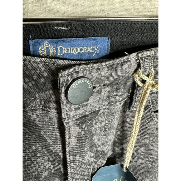 Democracy Jeans Ab Solution Women's‎ Gray Snakeskin Stretch Denim Skinny Ankle 4 - Picture 5 of 8